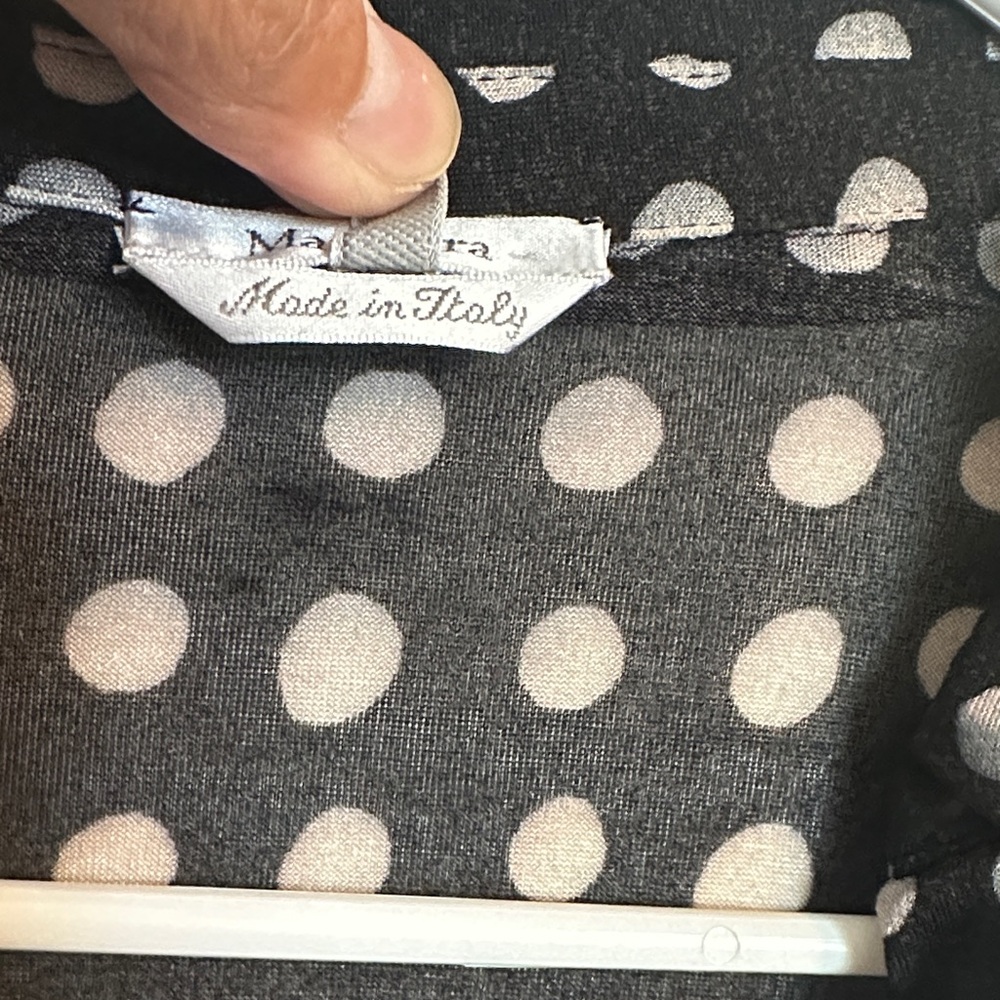 Max Mara Size M Polka Dot Black Blouse - Picture 4 of 6